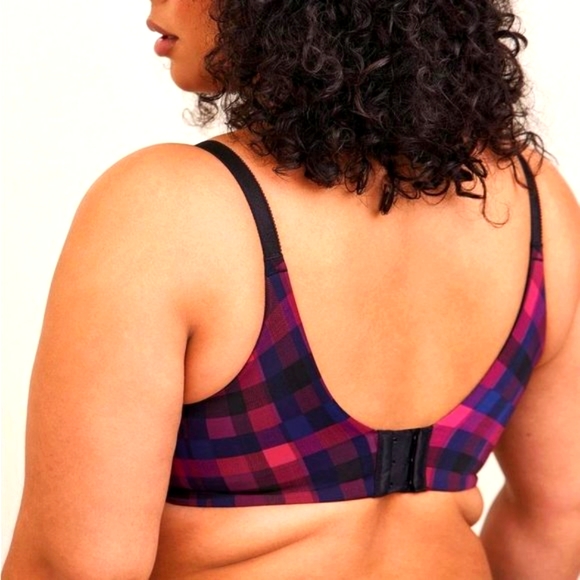 ❤️NWT VINTAGE TORRID BRA PLAID PRINT, UNDERWIRE, LINED, T-SHIRT, BACK SMOOTH 40D - Picture 2 of 10